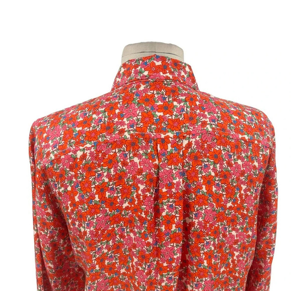 J.‎ Crew Classic-fit Drapey Cupro Shirt in Pink Floral Guarana Size 0 - Picture 8 of 12
